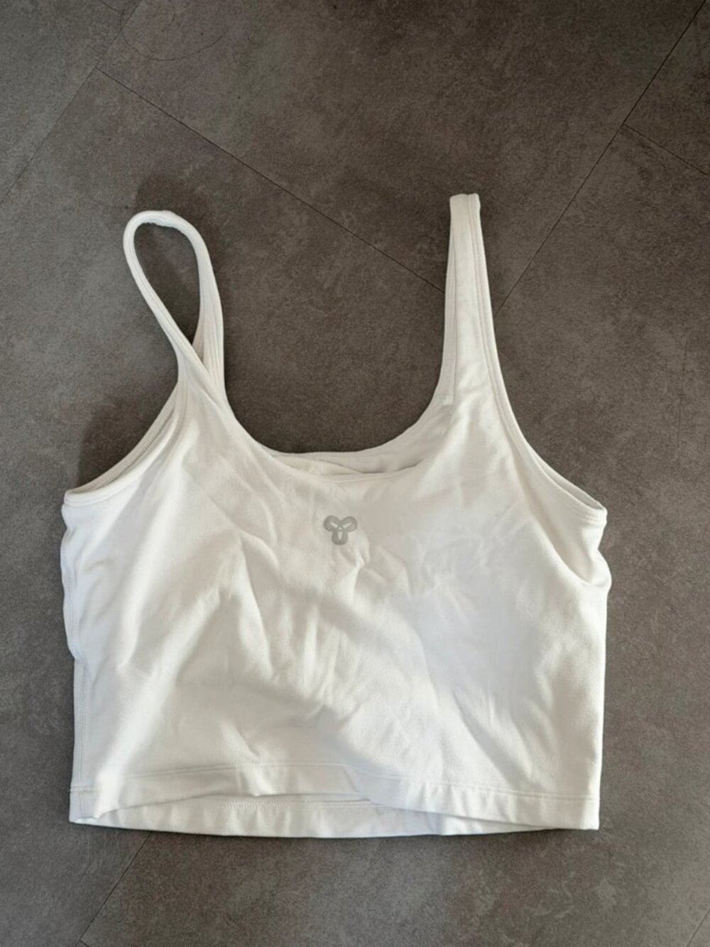 White Sports Crop Top with Support Cups, Size 70B / EU 36 / US 4